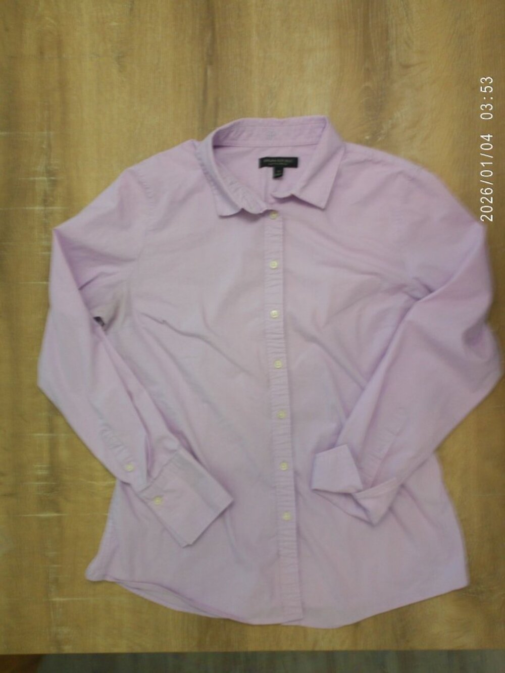 Banana Republic Womens Riley Tailored Fit Lavender Long Sleeve Shirt Size 10